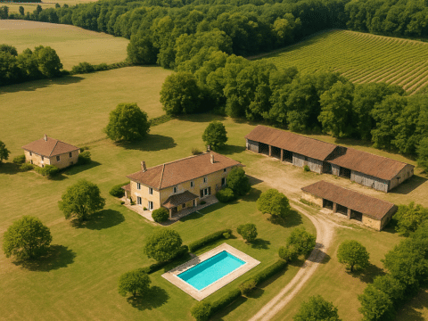 À VENDRE – PROPRIÉTÉ POLYVALENTE DE 12 HECTARES AVEC ENSEMBLE IMMOBILIER – PRIGONRIEUX (24) – IDÉAL PROJET GÎTES, ÉLEVAGE, ÉVÉNEMENTIEL OU AGRITOURISME