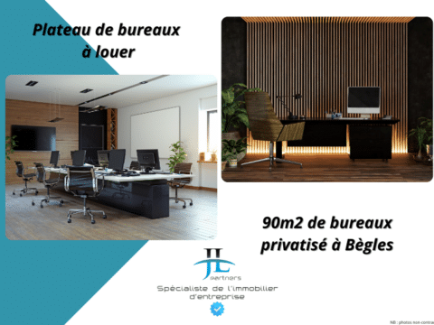 Plateau de bureaux privatisé à Begles de 90m2