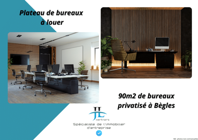 Plateau de bureaux privatisé à Begles de 90m2