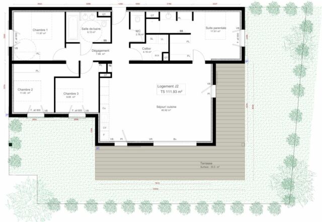 Appartement T5 avec jardin et grande terrasse – Biganos