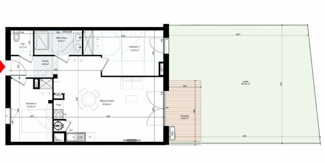Appartement T3 avec jardin et terrasse – Bordeaux