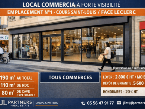 À LOUER LOCAL COMMERCIAL TOUS COMMERCES COURS SAINT LOUIS